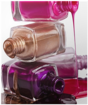Bottles With Spilled Nail Polish Over White Background - Stock Photography (400x400), Png Download