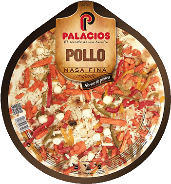 Thin-base Chicken Pizza - Palacios Alimentacion (350x410), Png Download