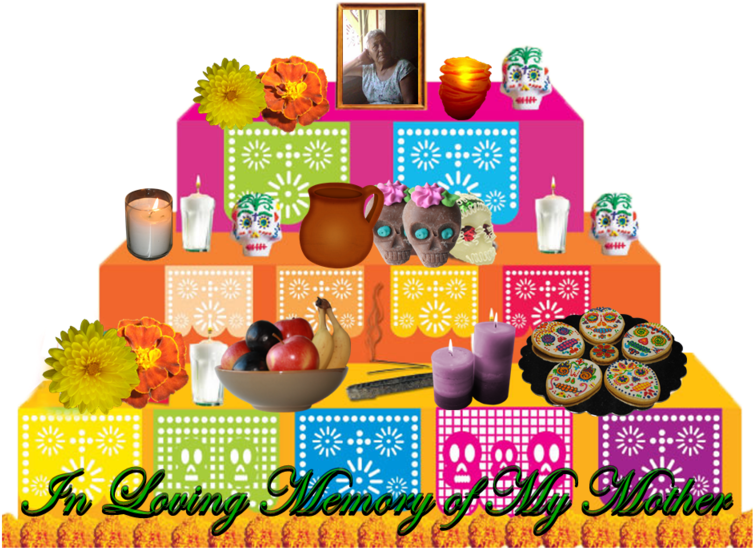 A15z6ih 573 Kb - Altar De Dia De Los Muertos Png (821x574), Png Download