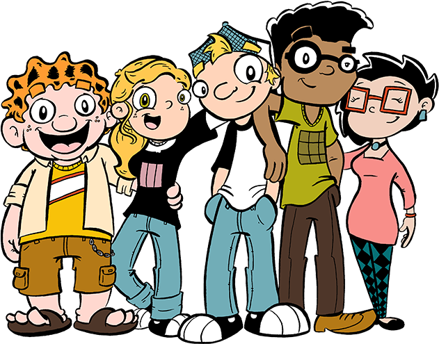 Pinterest - Cartoon High School Friends (675x575), Png Download