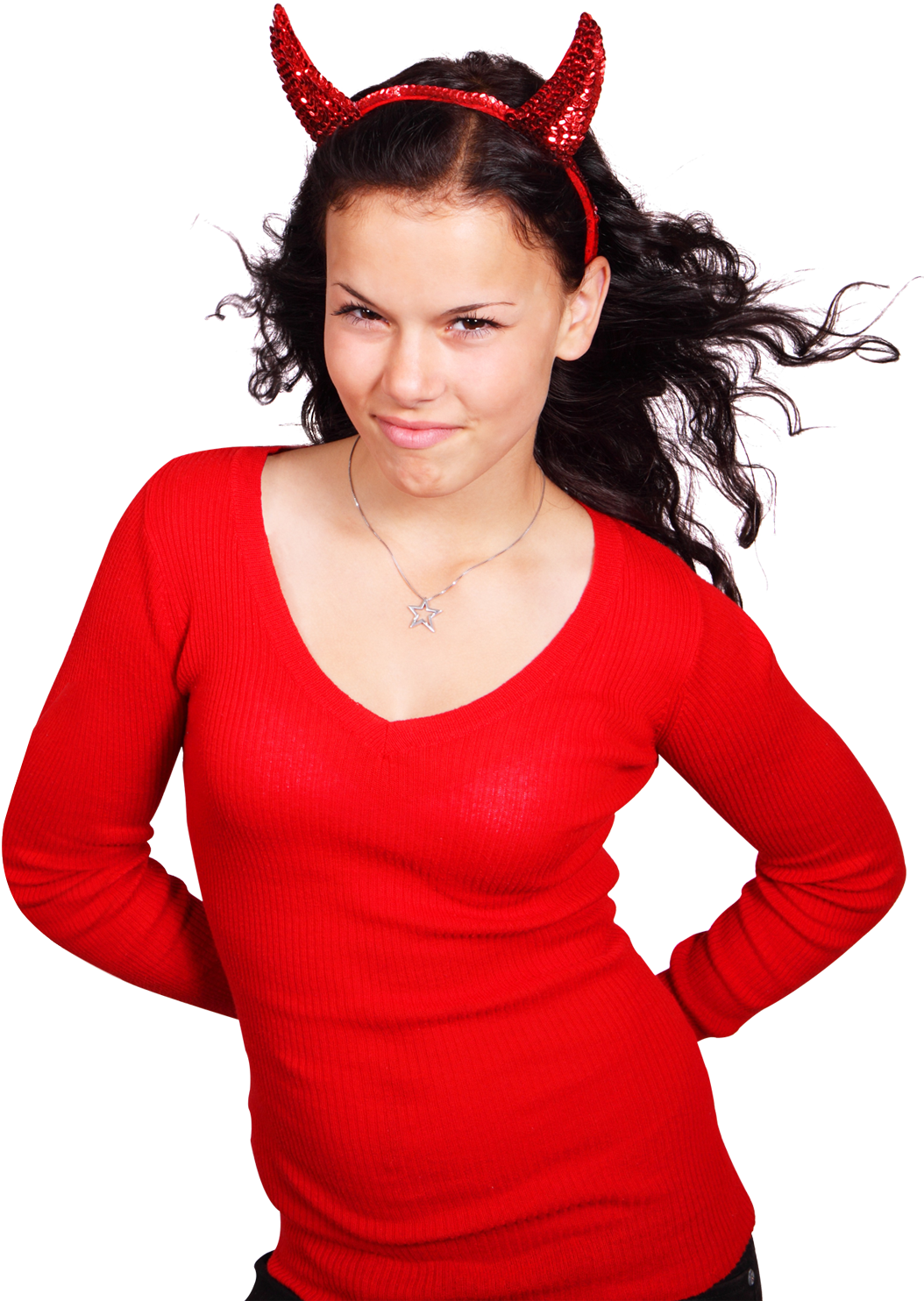 Beautiful Woman In Devil Costume Png Image - Photo Shoot (1100x1523), Png Download