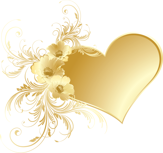 Gold Heart With Flowers - Missing My Niece In Heaven Quotes (637x597), Png Download