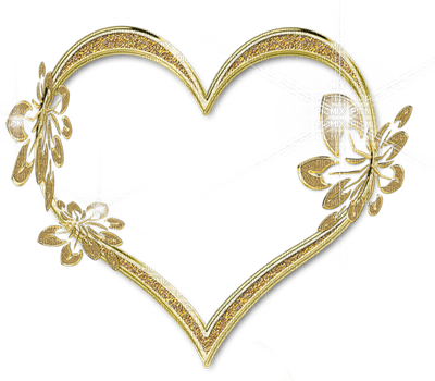 Golden Heart Butterfly - Золотое Сердце Рамка Png (400x350), Png Download