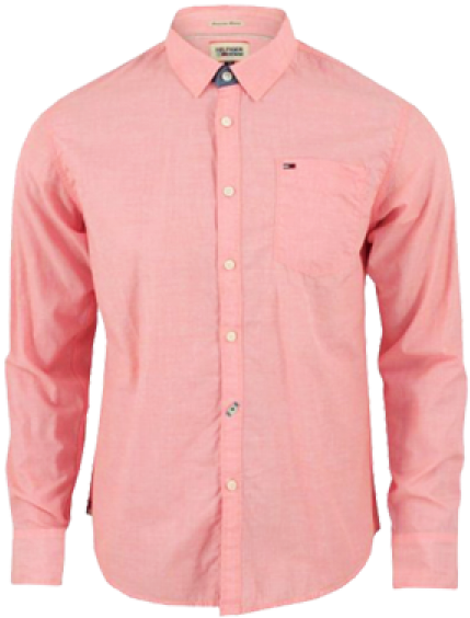 ~tommy Hilfiger Denim Long Sleeve Fuschia Shirt - Tommy Hilfiger Pink Shirt Men (600x600), Png Download