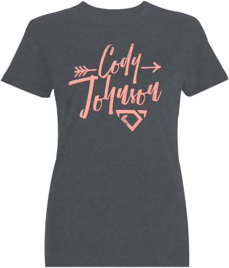 Ladies Cody Johnson Grey With Pink - T-shirt (640x640), Png Download