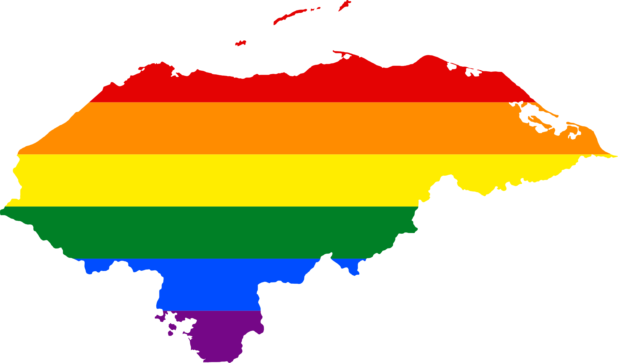 Open - Honduras Map Outline Flag (2000x1176), Png Download