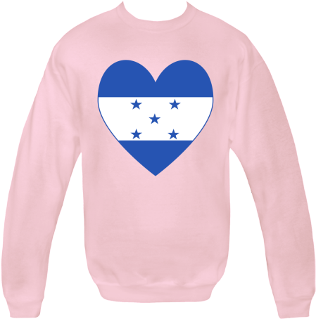 Design Features A Heart Shaped Flag Of Honduras Or - Blue Border Honduras Flag Heart Pillow Sham (480x480), Png Download