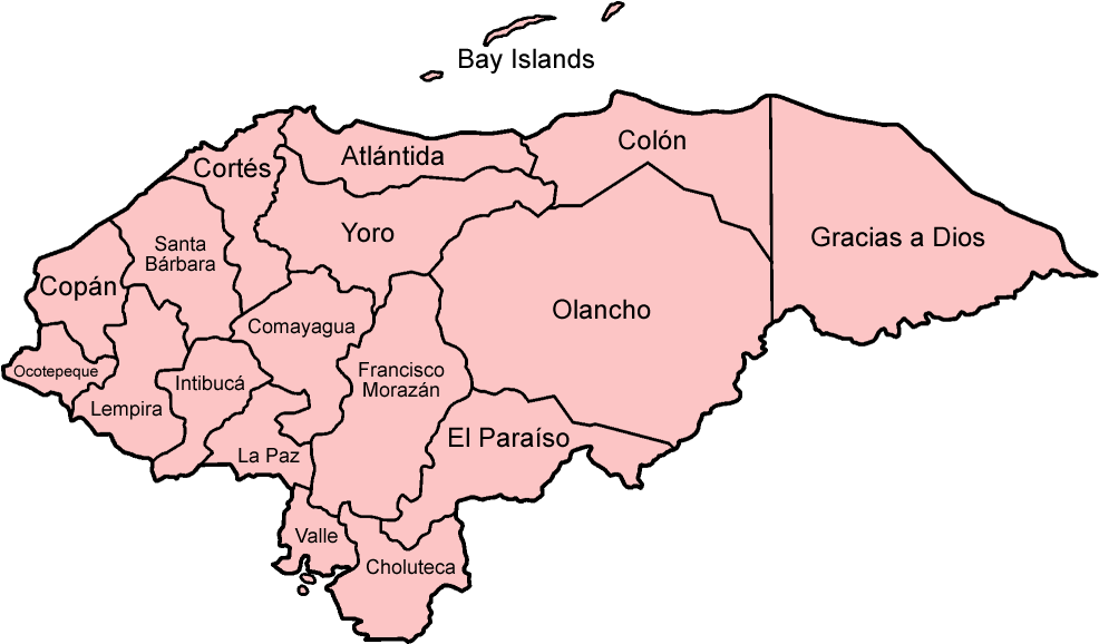 18 Departments Of Honduras (1000x591), Png Download