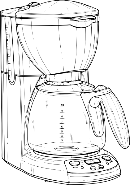 Product Clipart Kettle Coffeemaker Kettle Source - Coffee Maker (420x595), Png Download