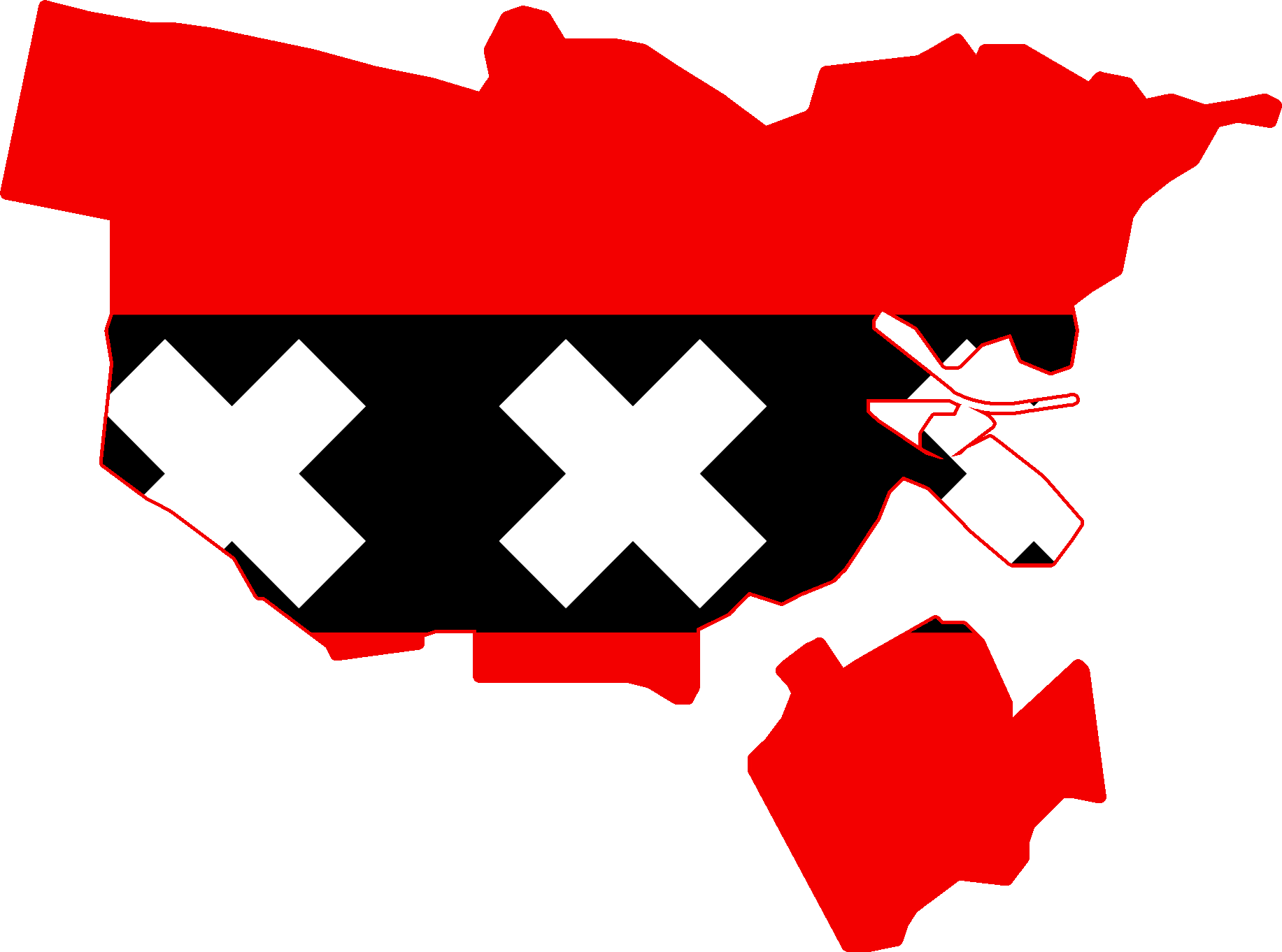 Flag Map Of Amsterdam - Amsterdam Flag And Map (1833x1362), Png Download