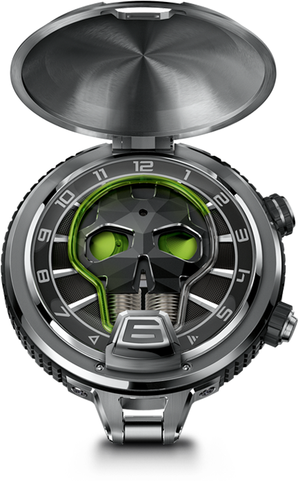 Skull Pocket - Analog Watch (542x725), Png Download