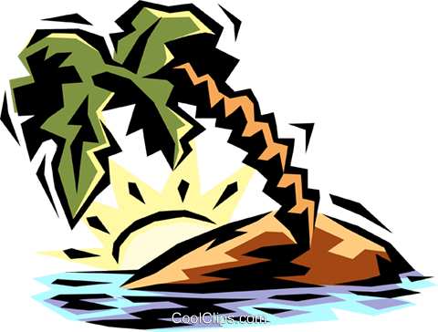 Tropical Island Royalty Free Vector Clip Art Illustration (480x364), Png Download