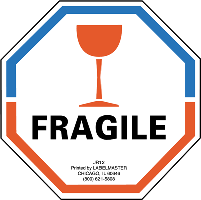 Fragile Label, Paper, 3" X 3" - Labelmaster Jr12 Fragile Label, Paper, 3" X 3" (400x398), Png Download
