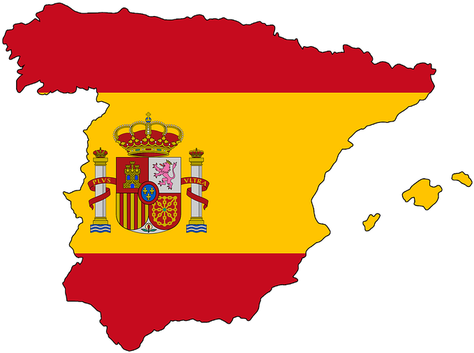 Spain, Map, Flag, Contour, Borders, Country, Europe, - Spain Flag (720x720), Png Download
