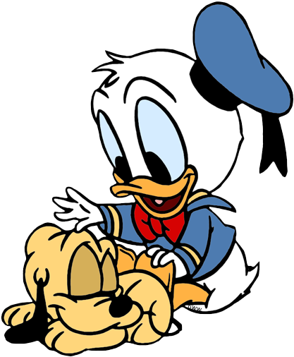 Disney Babies Clip Art 2 - Baby Donald Duck And Pluto (426x511), Png Download