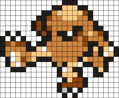 Hitmonlee Pokemon Bead Pattern Perler Bead Pattern - Pixel Art Pokemon Hitmonlee (484x400), Png Download