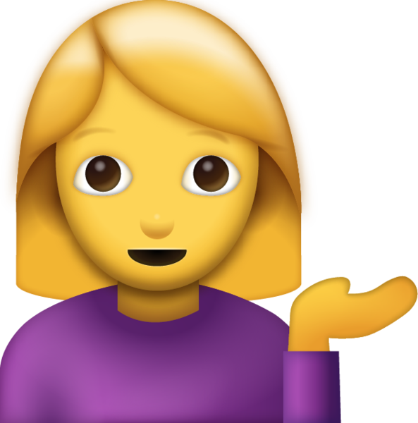 Information Desk Person - Woman Tipping Hand Emoji (593x600), Png Download