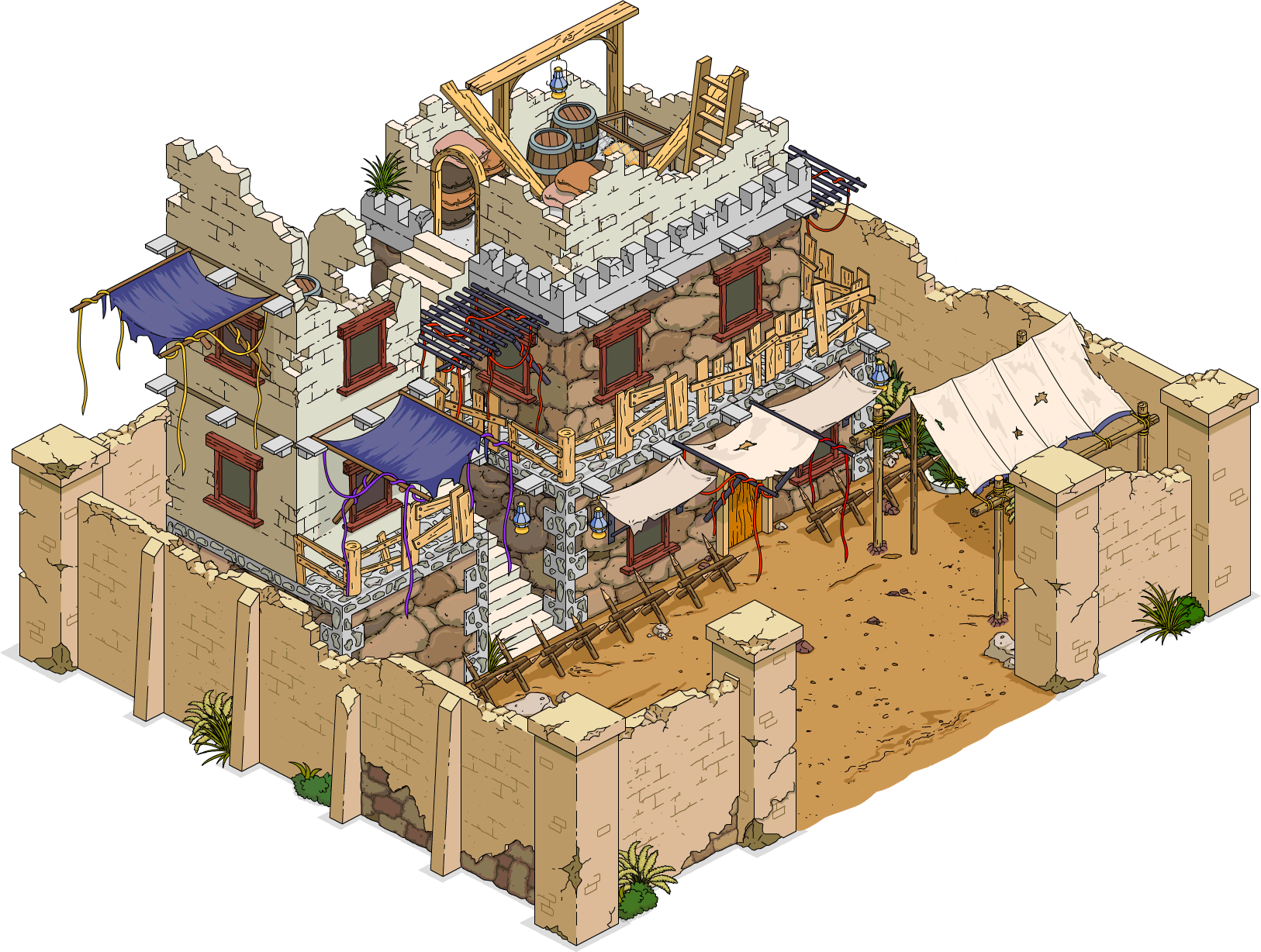 Bandit Fort Menu - Simpsons Tapped Out Buildings Levels (1626x1228), Png Download