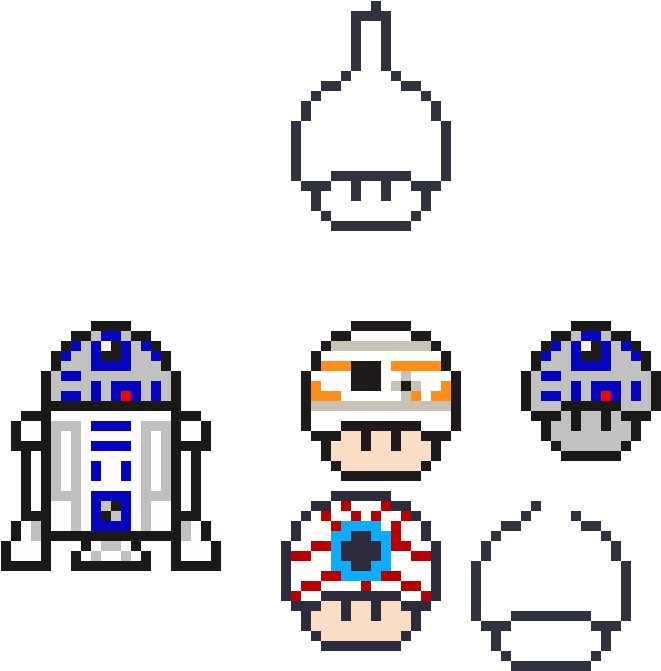 R2-d2 - Mario Bros (800x910), Png Download