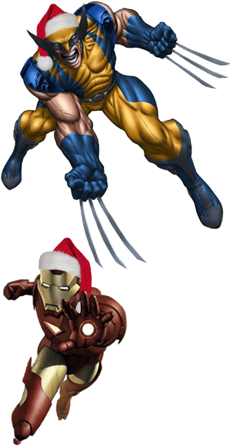 Monaco Mainpage Ironman Wolverine Christmas - Wolverine Christmas (328x636), Png Download