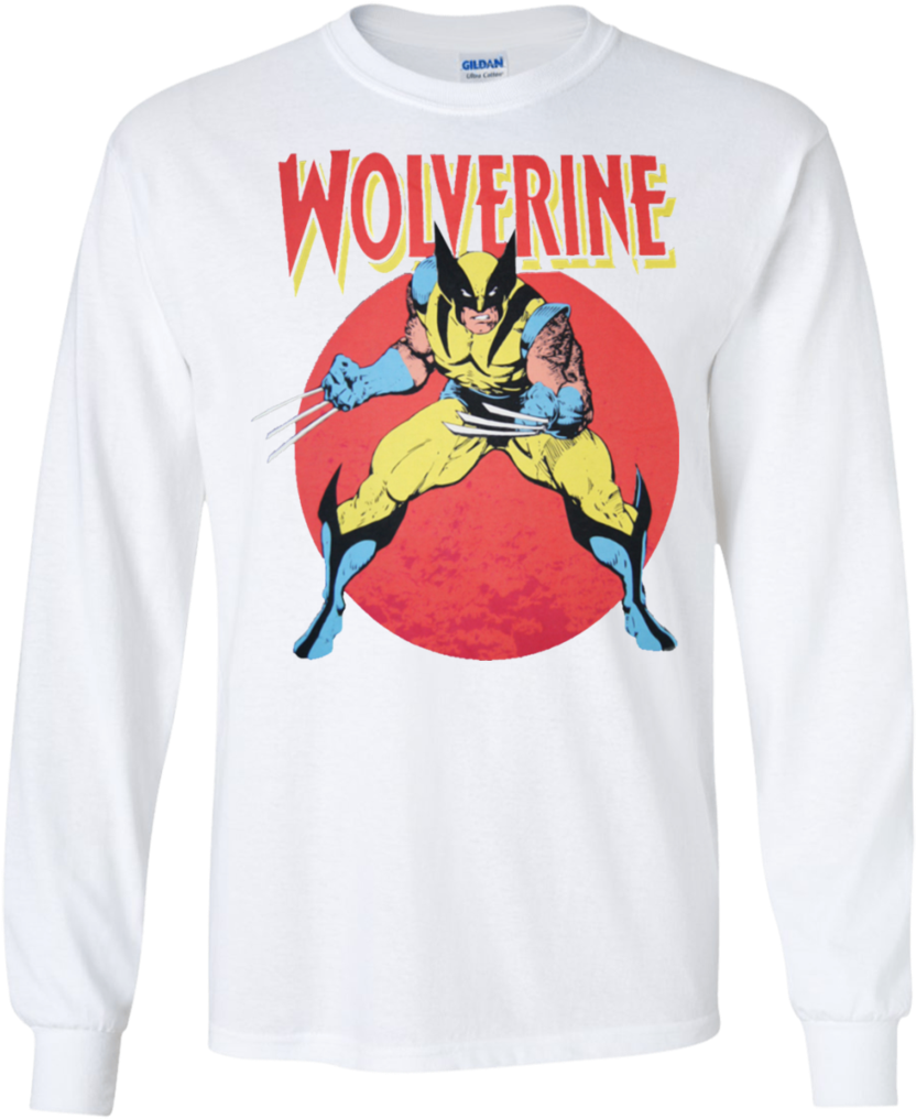 Wolverine Retro Comic Long Sleeve T Shirt T Shirts - Wolverine Tee Brand With Tags Large Unisex Freeship (1024x1024), Png Download