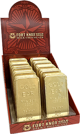 Fort Knox Belgian Milk Chocolate Gold Ingots 1 Oz - Belgian Milk Chocolate (500x500), Png Download