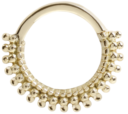 Wanderlust - Gold War Horse Septum Clicker Ring (600x600), Png Download