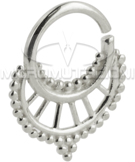Silver Indian Ornament Septum Ring Septum - Body Piercing (750x750), Png Download