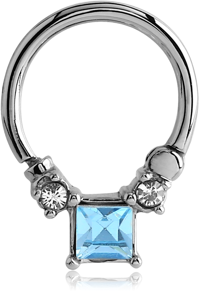 Download Stainless Steel Hinged Septum Clicker With Gems Nose Septum