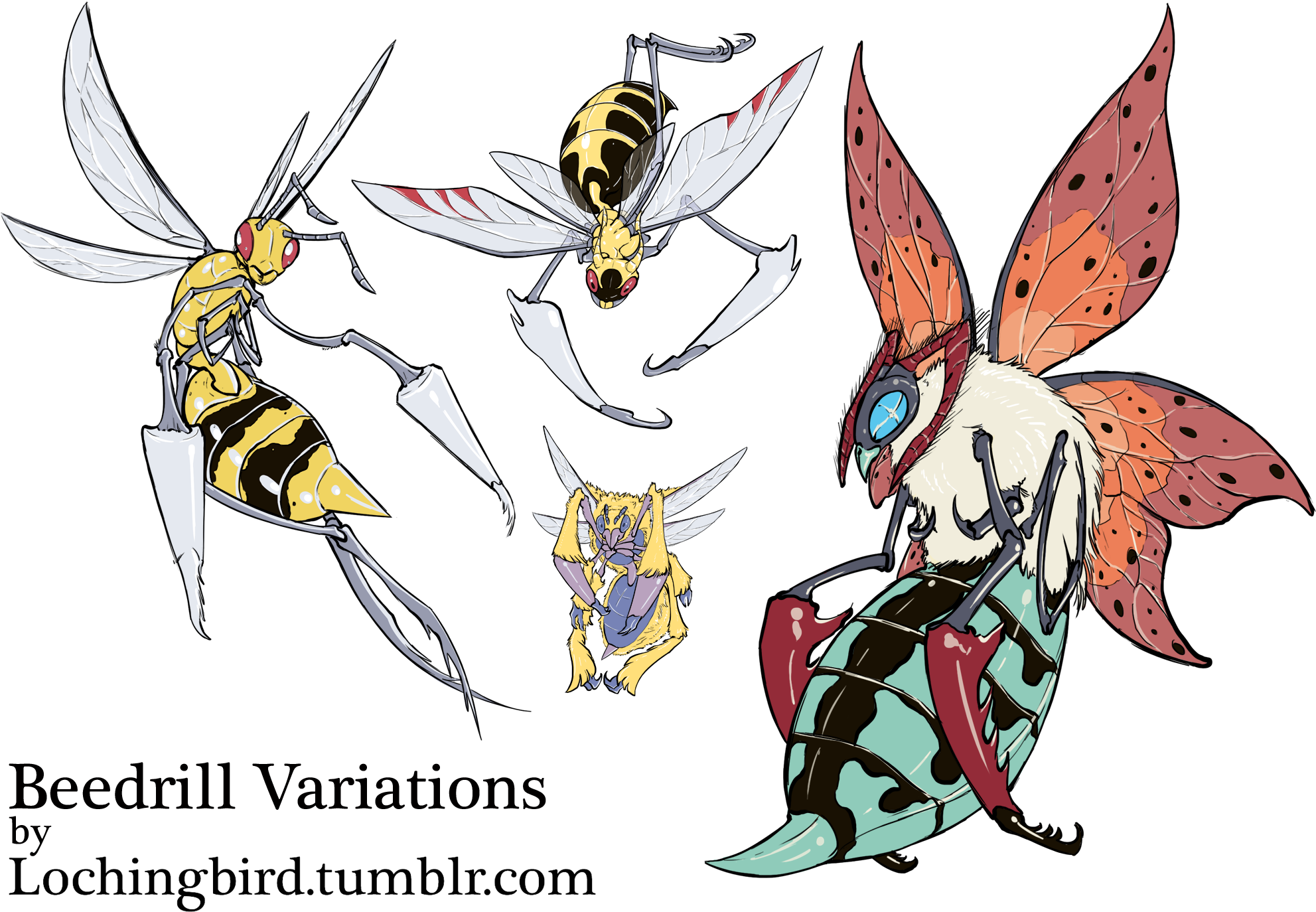 Beedrill Fusions - Beedrill Variations (2058x1423), Png Download