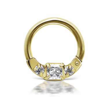 14g 3/8" Cubic Zirconia And Titanium Horizontal Princess - Cubic Zirconia (376x490), Png Download