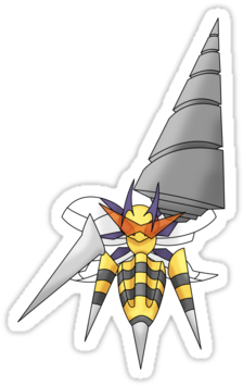 "mega Heaven Piercing Giga Beedrill" Stickers By Vanwriten - Sticker (375x360), Png Download