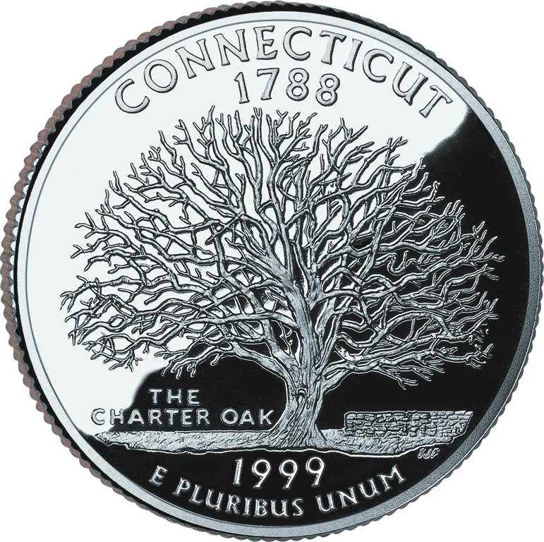 1999 Ct Proof - Connecticut Quarter (771x768), Png Download