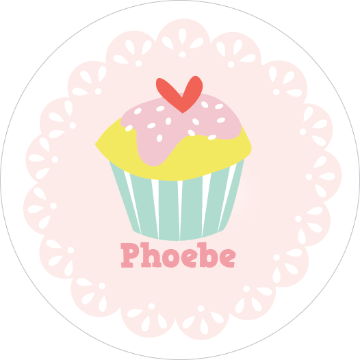 Pink Cupcake Water Resistant Labels - Water (526x526), Png Download