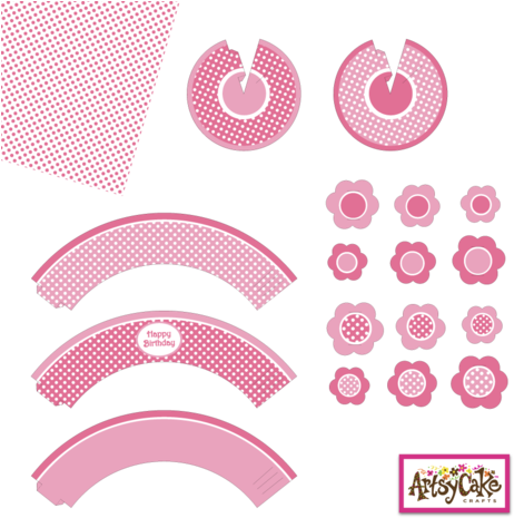 3 Pink Polka Dot Cupcake Wrappers, 2 Pink Polka Dot - Brayden Studio Pelzer Squares 100% Cotton Throw Pillow (480x480), Png Download