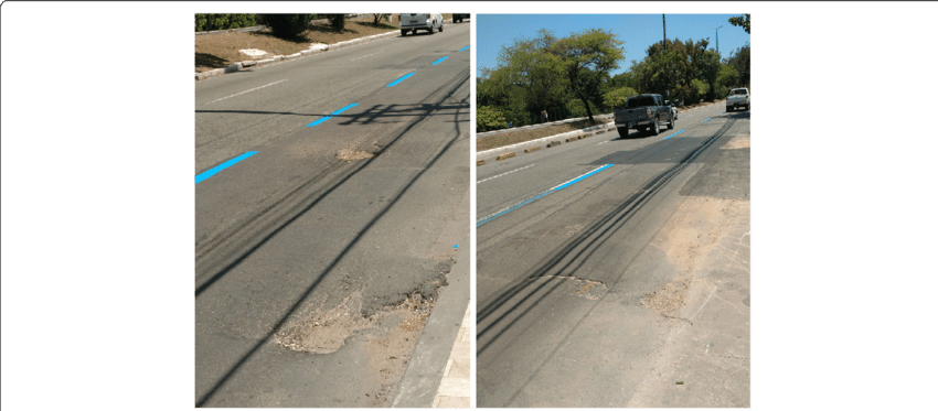 Sections With Poor Quality Asphalt - Shoulder (850x373), Png Download