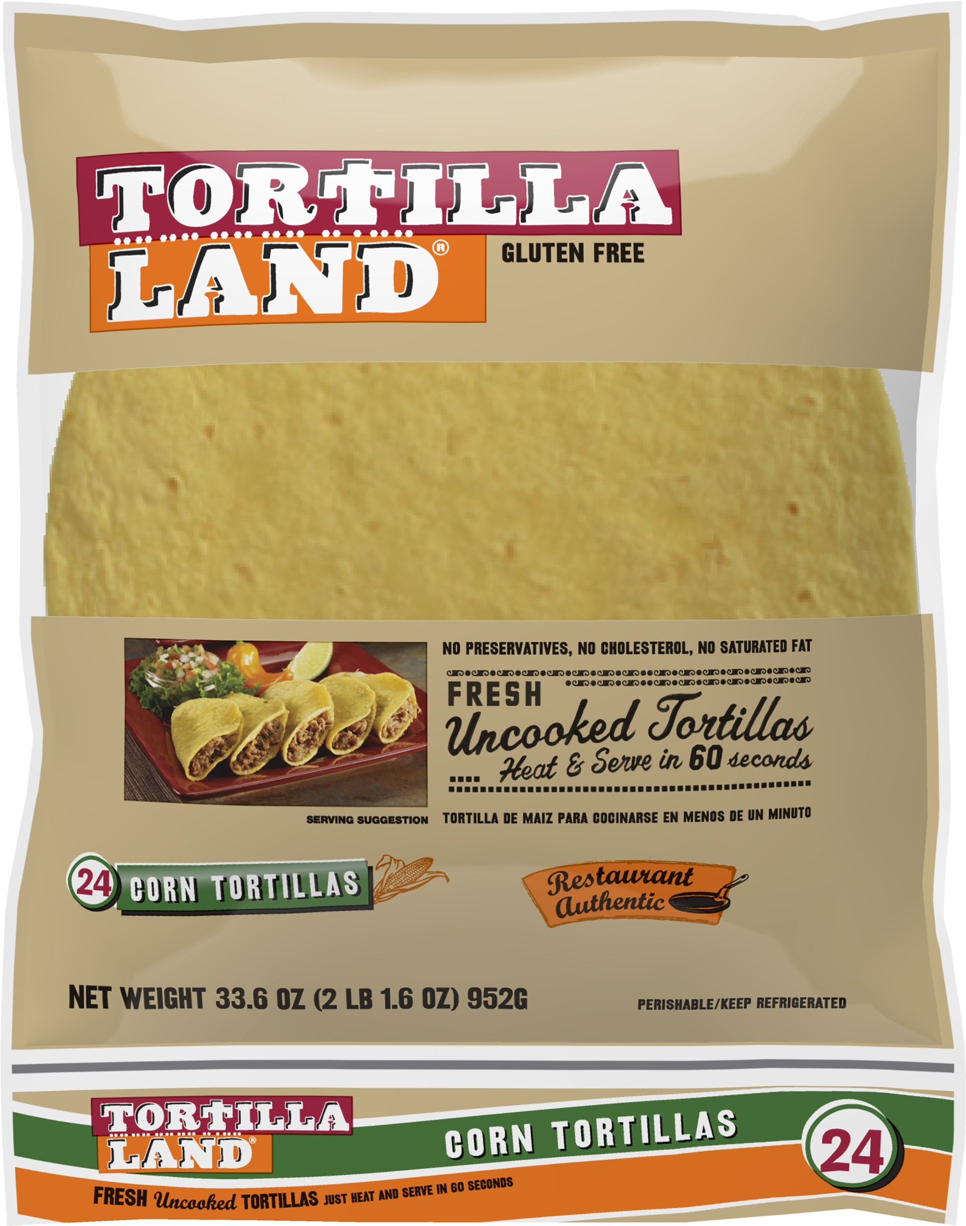 Tortillaland Uncooked Corn Tortillas, - Tortilla Land Medium Fresh Uncooked Flour Tortillas, (2400x2400), Png Download
