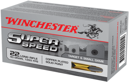 Winchester Super Speed Ammunition 22 Long Rifle 40 - Winchester Ammo Usa 9x23win. 124gr. Jsp/50, (480x306), Png Download
