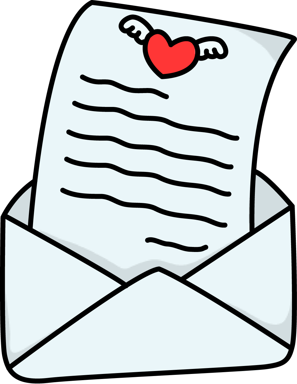 Love Clipart Love Letter - Love Letter Clipart (1007x1300), Png Download