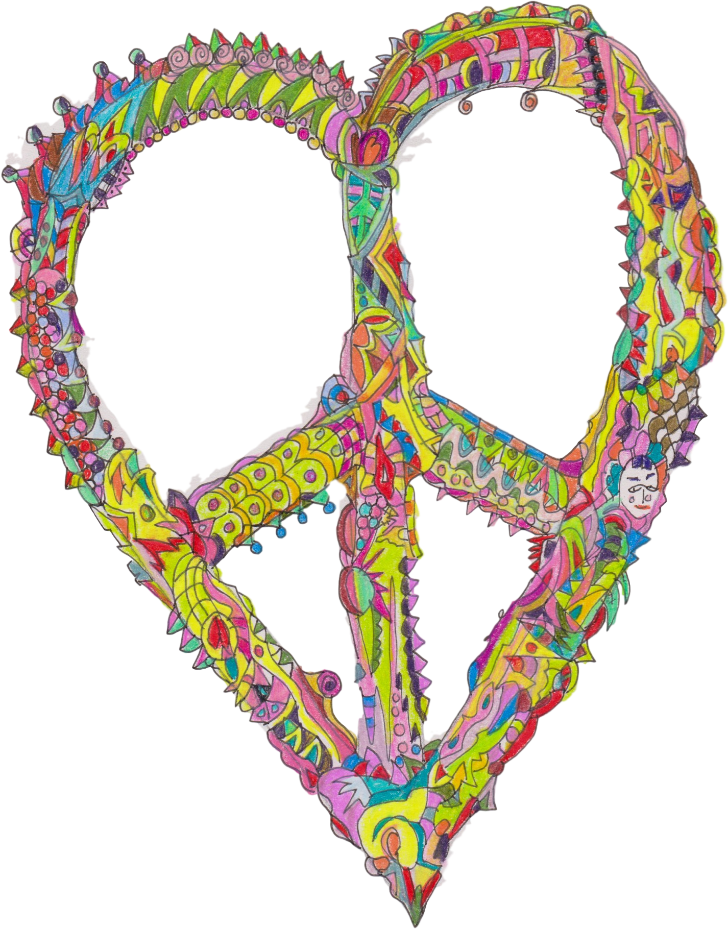 Changing The World One Little Love Letter At A Time - Peace Symbols (1542x2117), Png Download