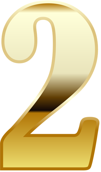 Gold Number Two Png Image - Gold Numbers Png (352x600), Png Download