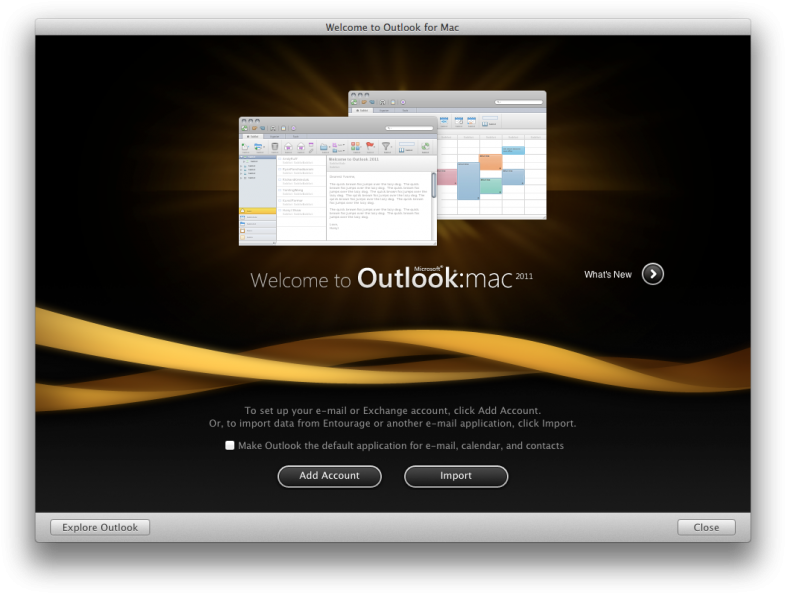 Outlook Mac 2011 Start - Outlook 2011 (800x608), Png Download