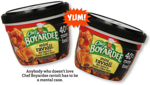 And I'm Getting Ready To Nuke A Teeny Can Of Chef Boyardee - Chef Boyardee Mini Beef Ravioli, 14.25-ounce Microwavable (528x319), Png Download