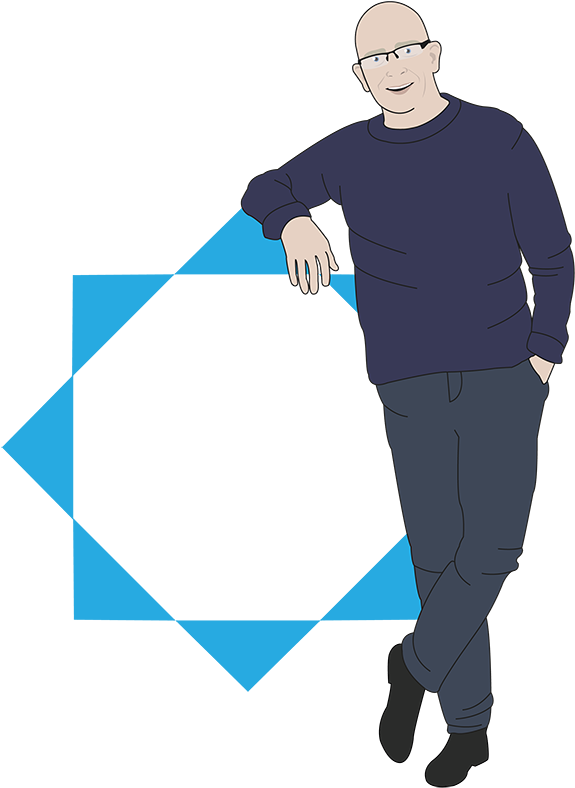 Paul Leaning On The Intellelearn Logo - Standing (784x800), Png Download