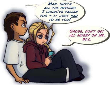 Riley X Cindy Boondocks Drawings, Dope Art, Waffle, - Boondocks Huey X Cindy (500x357), Png Download
