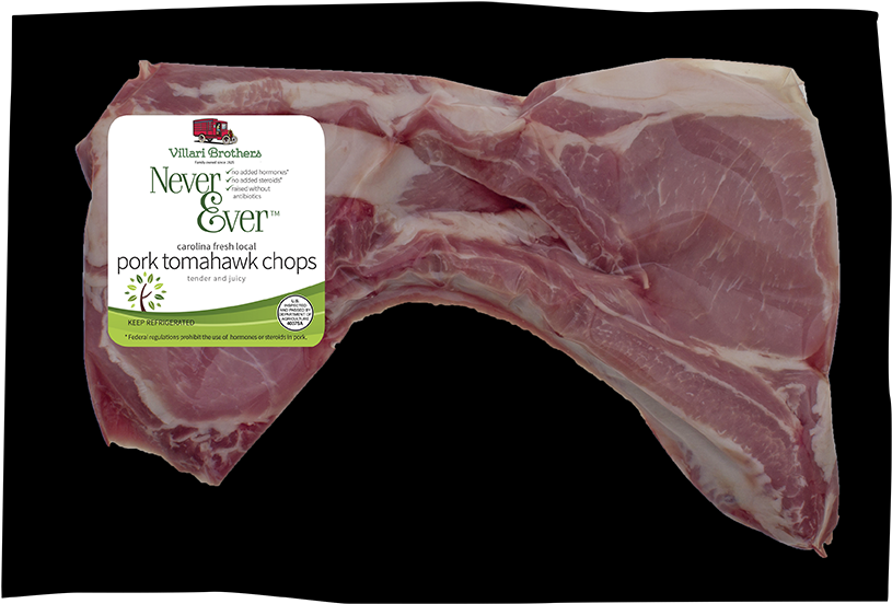 Tomahawk Pork Chop - Flat Iron Steak (1303x917), Png Download