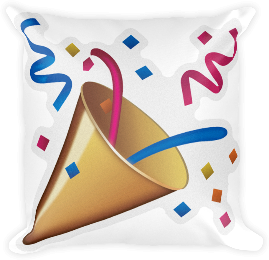 Emoji Pillow - Party Popper - Emoji Confetti (1000x1000), Png Download