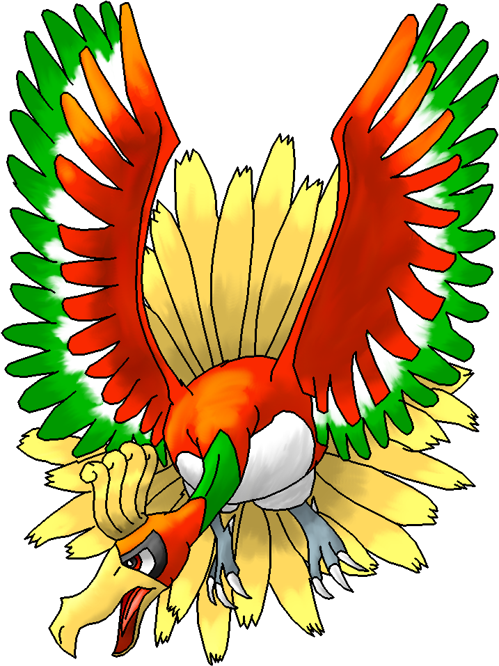 Ho-oh Drawing - Ho-oh (753x992), Png Download