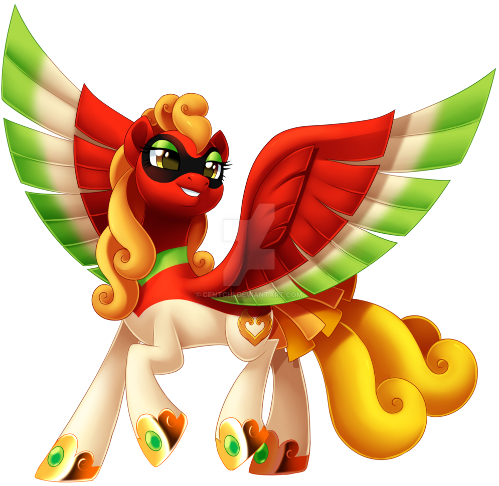 Centchi, Colored Wings, Female, Ho Oh, Mare, Multicolored - Cartoon (1061x1024), Png Download