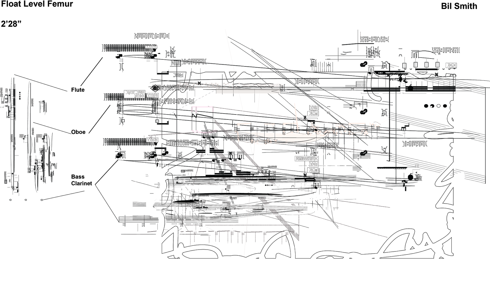 For Flute, Oboe And Bass Clarinet - Drawing (1600x1004), Png Download